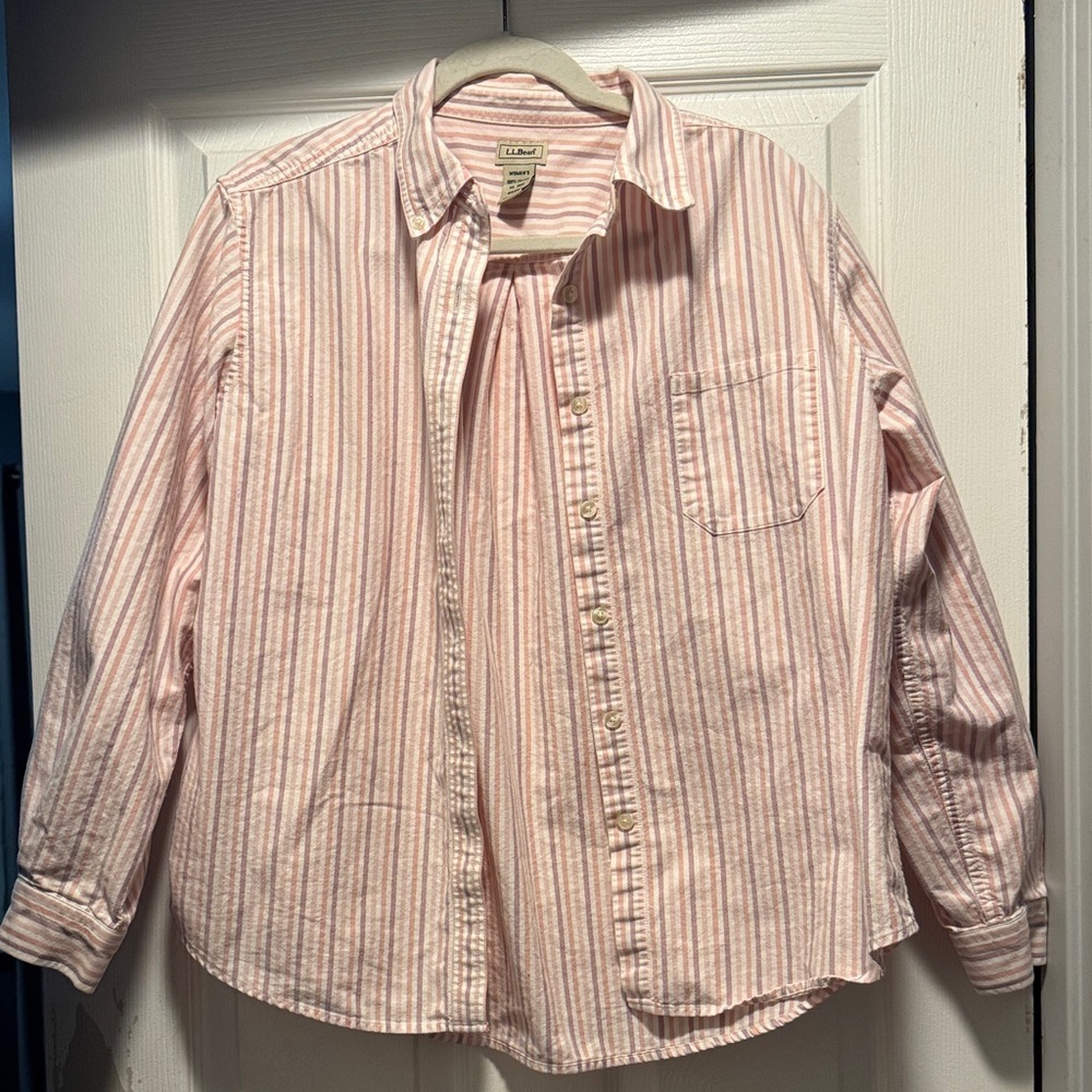 L.L. Bean Striped Button Down Shirt
